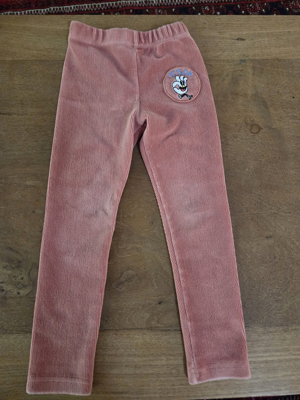 Jelly Mallow Pink Ribbed Pants Size 100 / 2–3 Years
